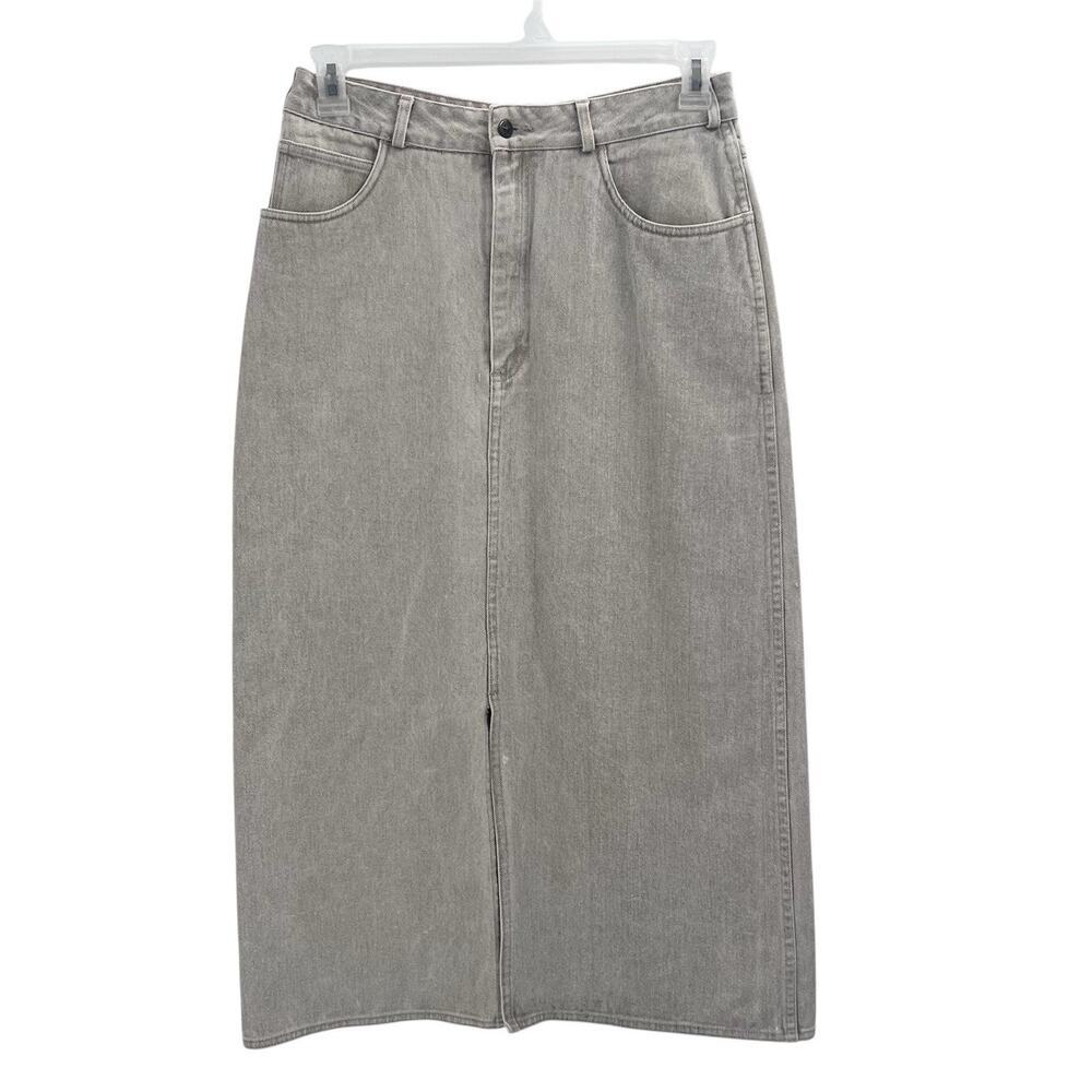 Vintage Banana Republic Tan Denim Long Maxi Skirt Jean Skirt Womens Size 14